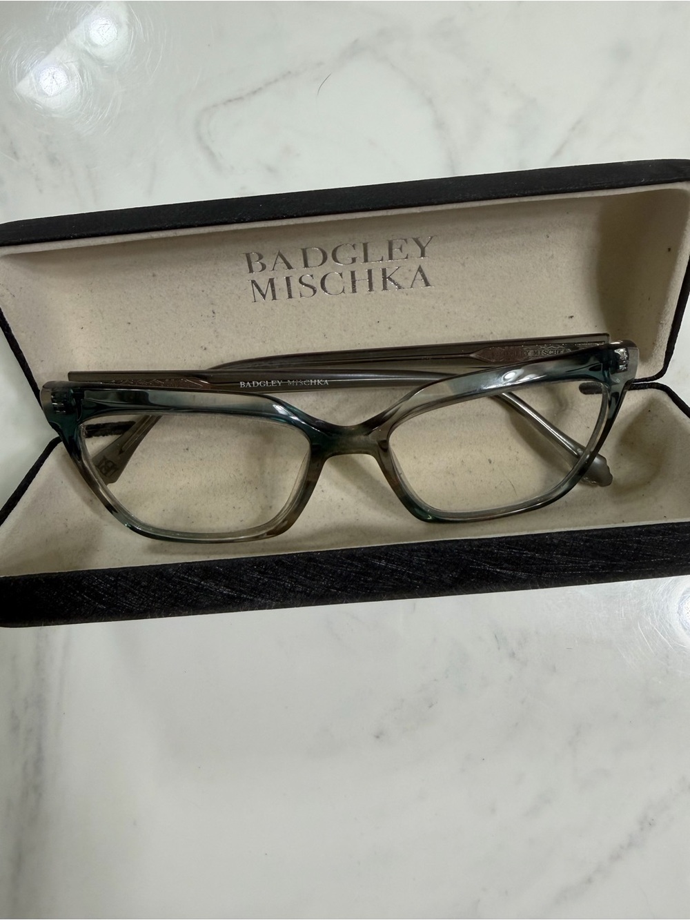 Badgley Mischka Women's Green Tortoiseshell Cat-Eye Glasses